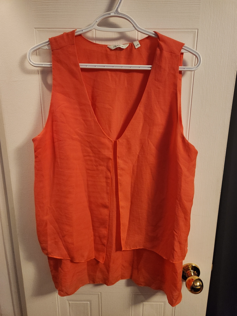 Sleeveless V-Neck Layered Camisole in Orange